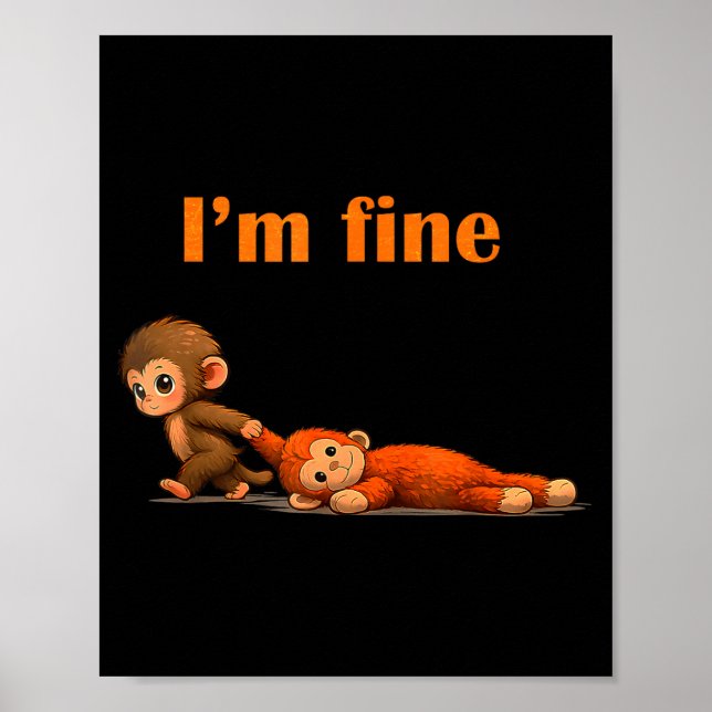 Slå apa som kramar stoppad djur meme poster (Framsidan)