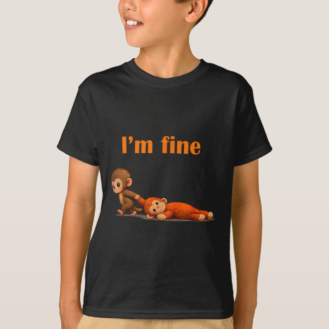 Slå apa som kramar stoppad djur meme t shirt (Framsida)