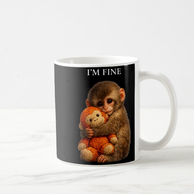 Slå apa söt bebis rolig djur  kaffemugg (Höger)