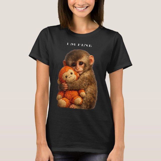 Slå apa söt bebis rolig djur  t shirt (Framsida)