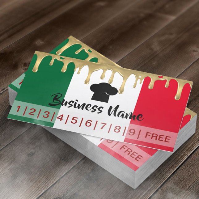 Slå av italien Restaurant Pizza Loyalty Lojalitetskort (Skapare uppladdad)