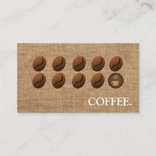 Slå av kaffebönor för kaffebölder visitkort