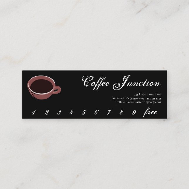 Slå av kaffedryck/förmånskort lojalitetskort (Framsida)