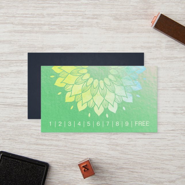 Slå av Yoga Meditation Instructor Mandala Loyalty Lojalitetskort (Fram/Back In Situ)