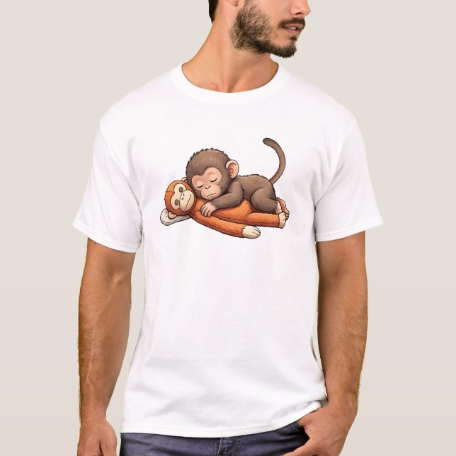 Slå Baby Monkey Design T Shirt (Framsida)