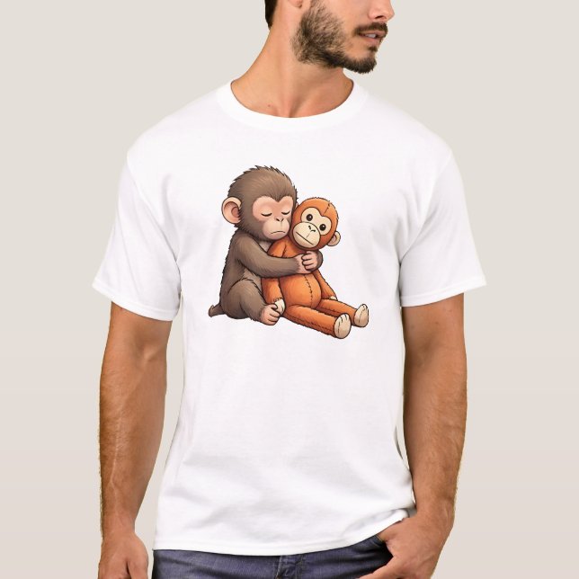 Slå Baby Monkey Design T Shirt (Framsida)