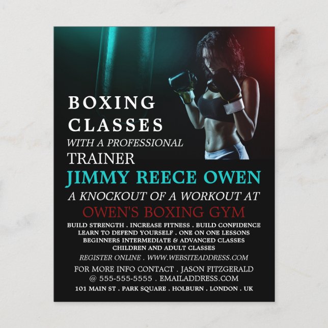 Slå Bag, Boxing Class Advert Flyer (Framsidan)