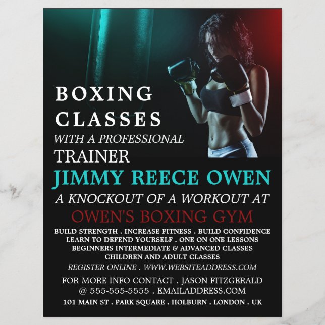 Slå Bag, Boxing Class Advert Flyer (Framsidan)