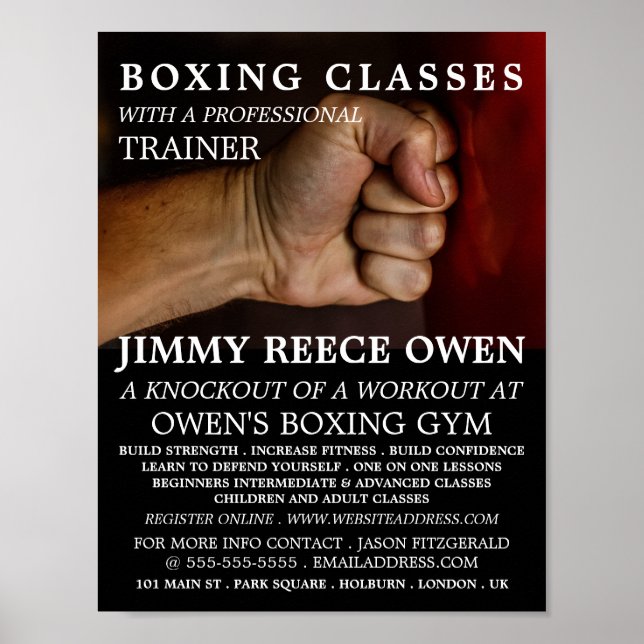 Slå Bag, Boxing Class Advert Poster (Framsidan)