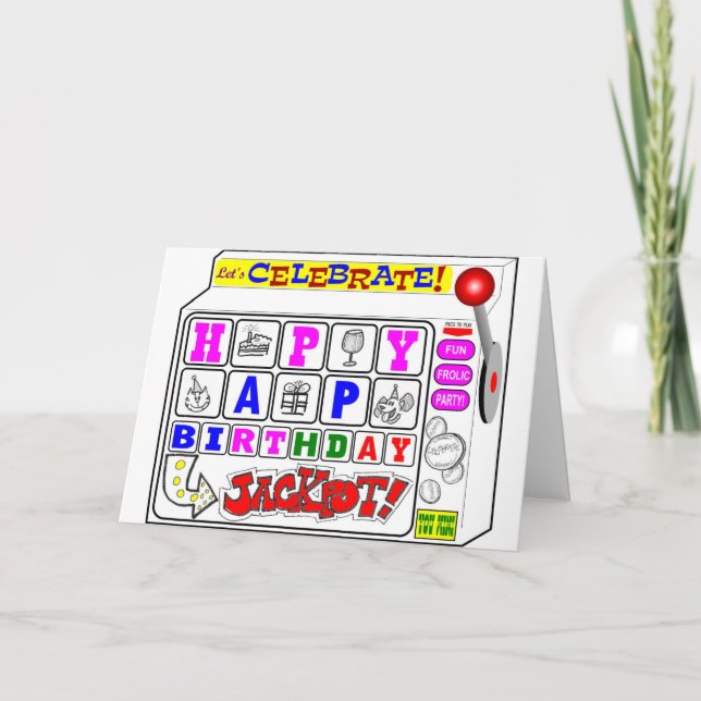 Slå Birthday Jackpot Kort (Framsida)