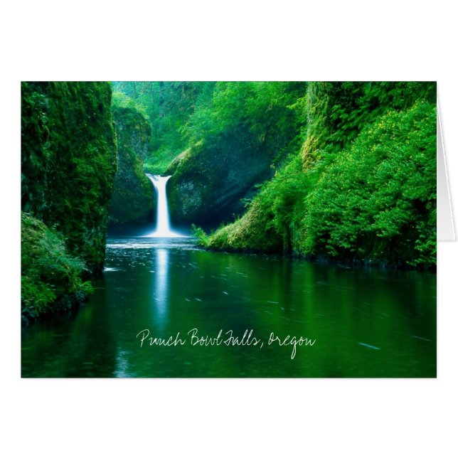 Slå Bowl Falls, Columbia River Gorge NRA, Oregon Hälsningskort (Framsidan Horizontal)