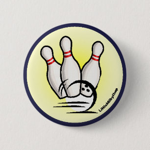 Slå bowlingstift knäppas knapp