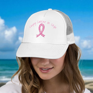 Slå Cancern med Stil Hatt Rosa Band Keps