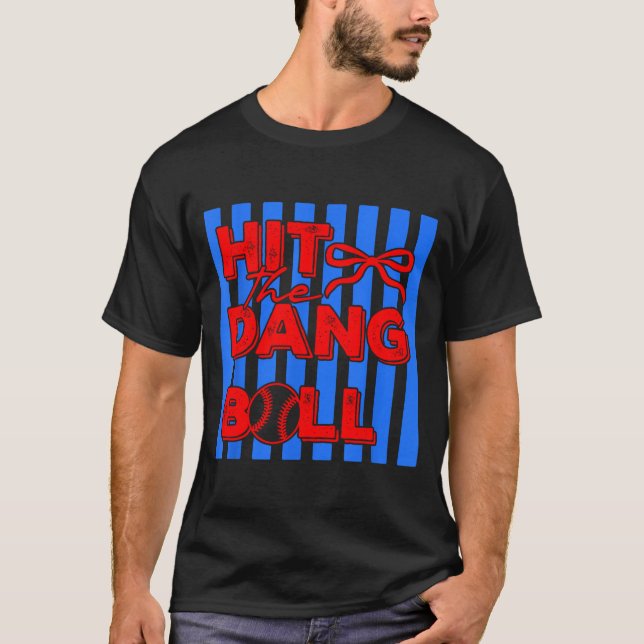 Slå den där bollen basebollkläder spelardesign  t shirt (Framsida)
