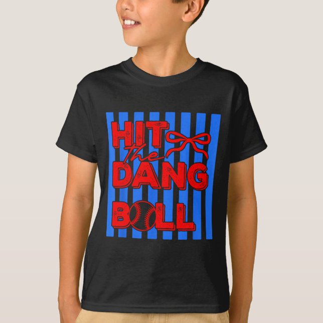 Slå den där bollen basebollkläder spelardesign  t shirt (Framsida)