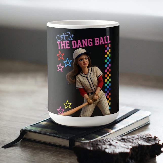 Slå Den Förbaskade Bollen Rolig Baseboll Mamma Doc Kaffemugg (Skapare uppladdad)