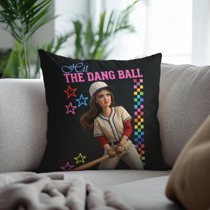 Slå Den Förbaskade Bollen Rolig Baseboll Mamma Doc Kudde