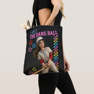 Slå Den Förbaskade Bollen Rolig Baseboll Mamma Doc Tygkasse