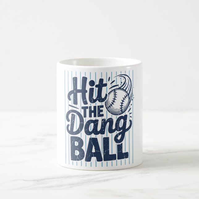 Slå Den Fördömda Bollen Tröja Rolig Baseballtränar Kaffemugg (Center)