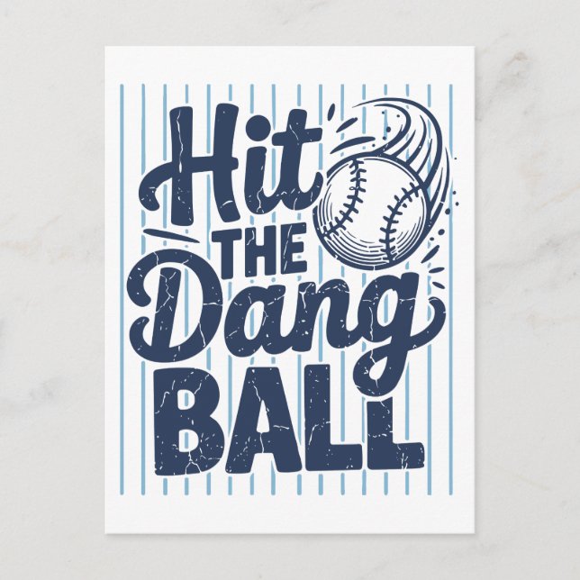 Slå Den Fördömda Bollen Tröja Rolig Baseballtränar Vykort (Framsida)