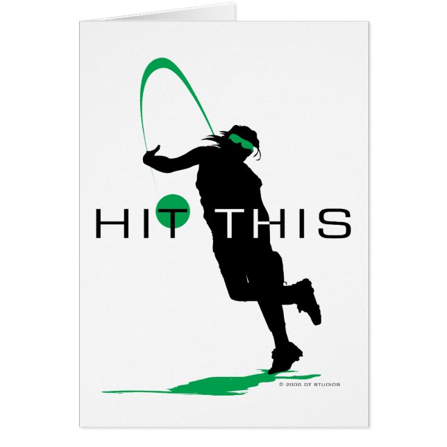 Slå denna gröna kannasoftball hälsningskort (Framsidan)