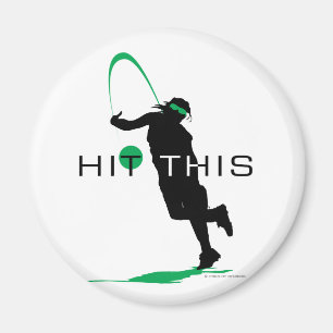 Slå denna gröna kannasoftball magnet