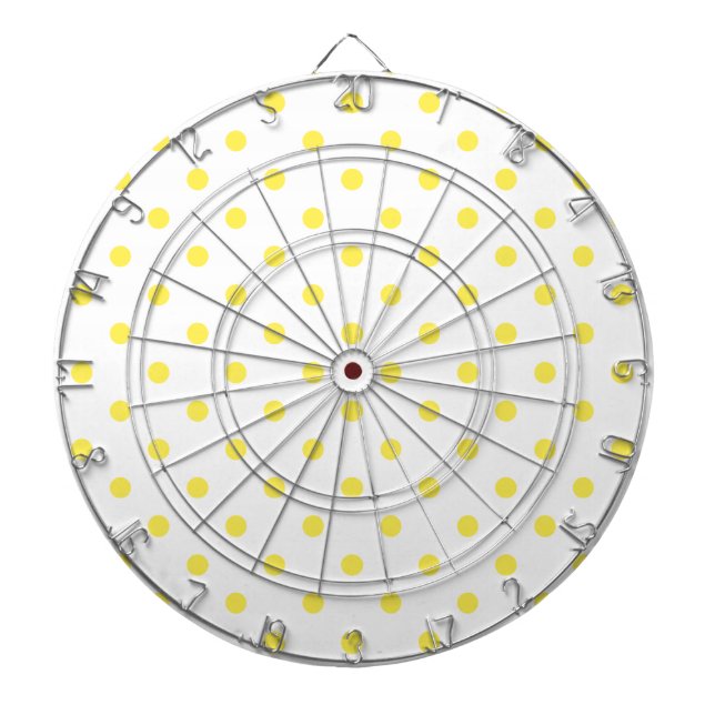 SLÅ DOT Gult Polka Dot Dart Board Darttavla (Framsidan)