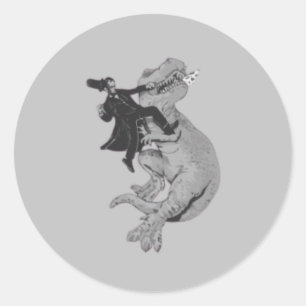 Slå ett T-Rex som ett chef på Manar Shirt Runt Klistermärke