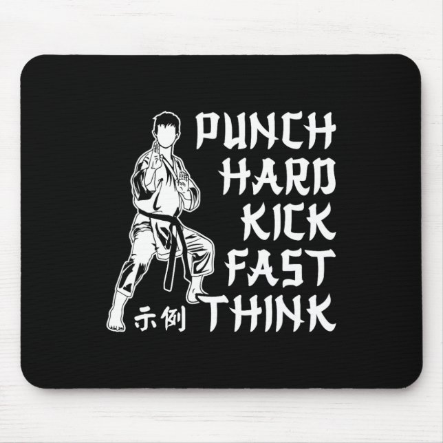 Slå Fast Tänka Karate Martial Arts Musmatta (Framsidan)
