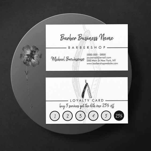 Slå förmånen för Barber Coiffure Hairdresser-rabat Visitkort (Skapare uppladdad)