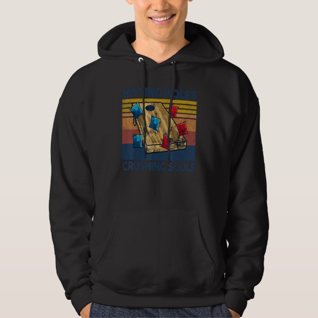 Slå hål och krossa själar  Cornhole Hoodie (Framsida)
