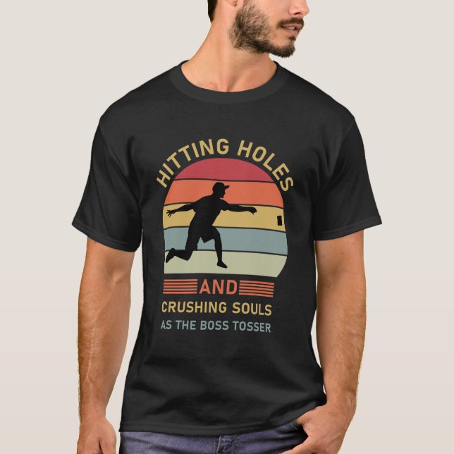 Slå hål och krossa själar - Cornhole T Shirt (Framsida)