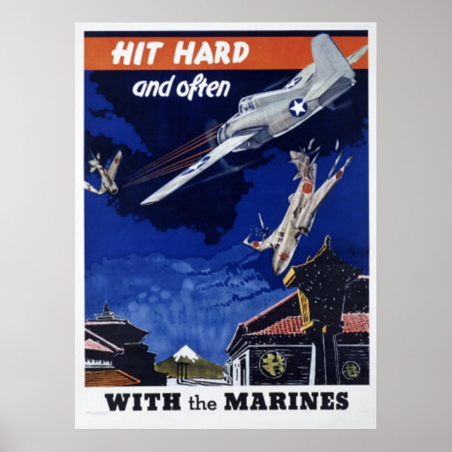 Slå hårda och ofta med marinerna poster (Framsidan)
