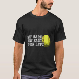 Slå hårddisk Springa Fast Turn Lämnat Baseball-sof T Shirt