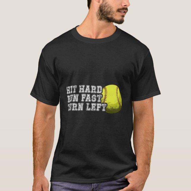 Slå hårddisk Springa Fast Turn Lämnat Baseball-sof T Shirt (Framsida)