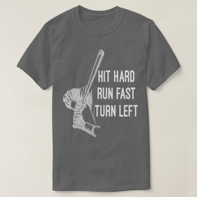 Slå hårddisk Springa Fast Turn Lämnat Baseball Sof T Shirt (Design framsida)