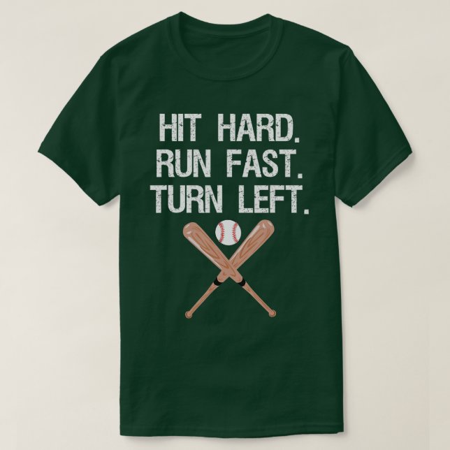 Slå hårddisk Springa Fast Turn Lämnat Baseball Sof T Shirt (Design framsida)