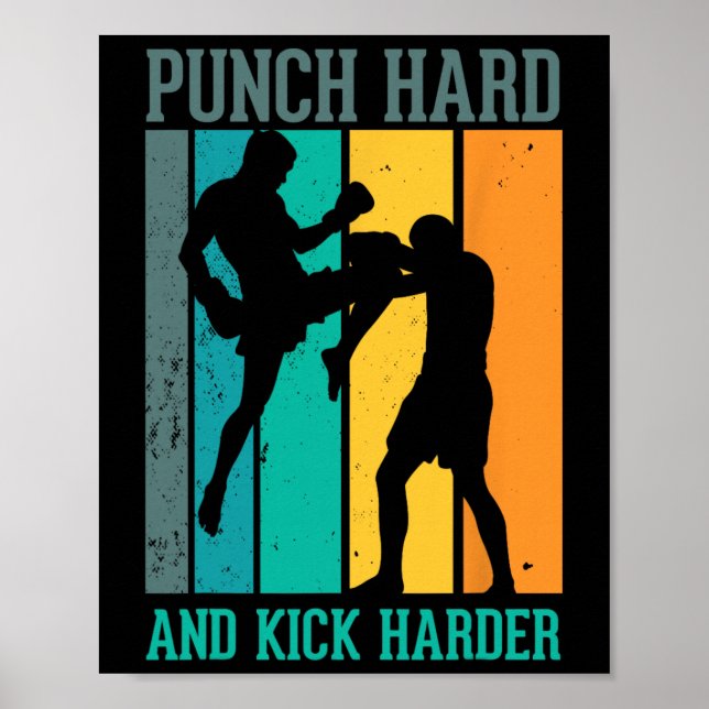 Slå hårt och sparka hårdare för en kickboxare Kick Poster (Framsidan)