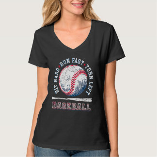 Slå hårt Spring snabbt Sväng vänster Rollig basebo T Shirt