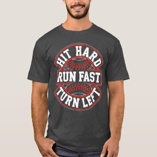 Slå Hårt Spring Snabbvänster Pojkar Manliga Basebo T Shirt