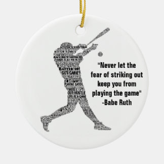 Slå Home Run Baseball Motiverande Ord Konst Julgransprydnad Keramik