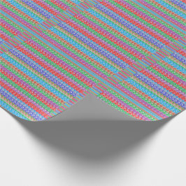 Slå in pappert färgrikt grafiskt fodra mönster presentpapper