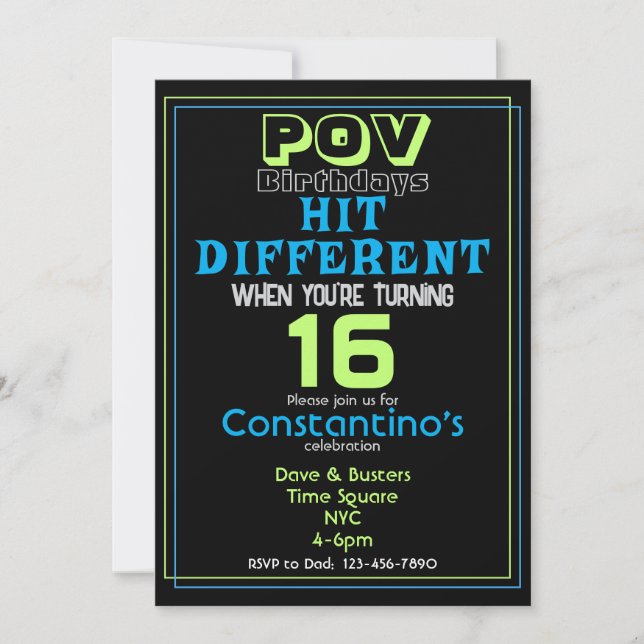 Slå inbjudan till olika födelsedag (Framsida)