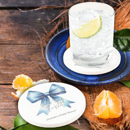 Slå Knut En Blå Slöja Bröllopsfest Underlägg