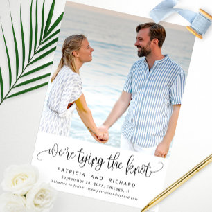 Slå Knut Wedding Spara Datum Foto Inbjudningar