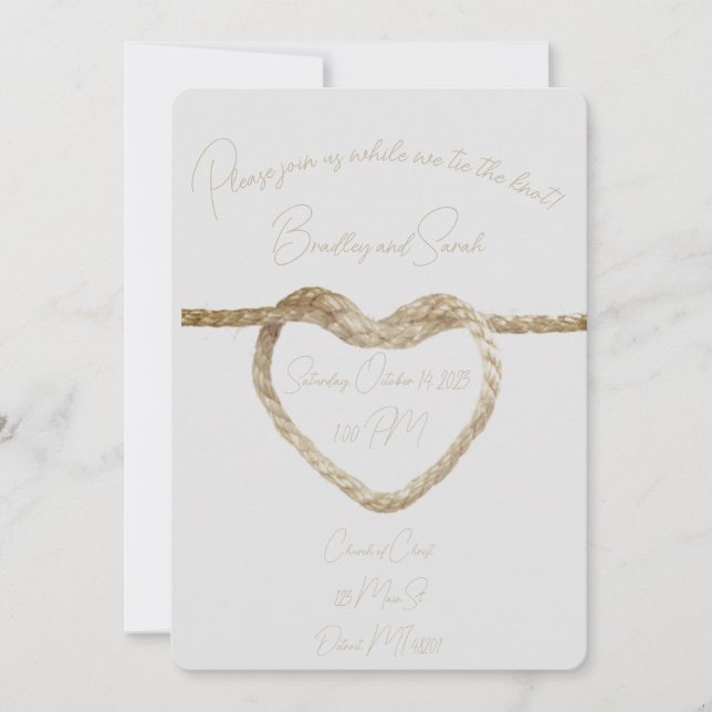 Slå Knuten - Bröllopsinbjudan Inbjudningar (Framsida)