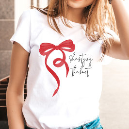 Slå knuten Röd kokett slinga Systerfest firande T Shirt