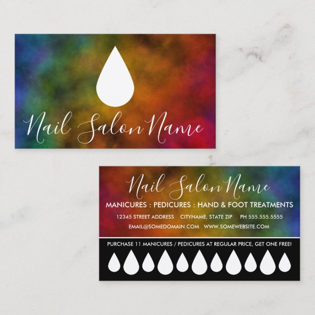 slå kort för nagelsalonlojalitet (Fram/baksida)