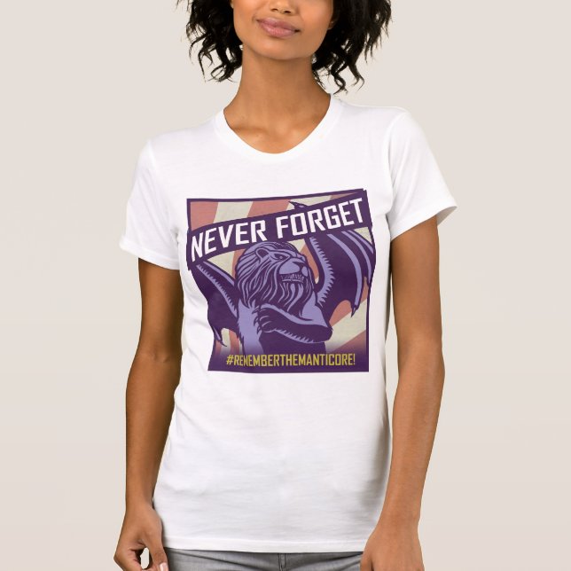 SLÅ: Manticore glömmer aldrig T-shirt (Framsida)