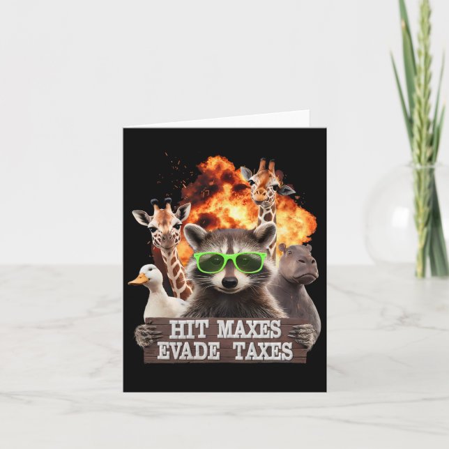 Slå Maxes Evade Taxes Funny Gym Bodybuilding Lifti Kort (Framsida)